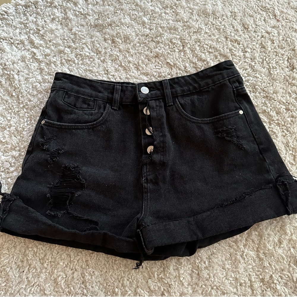 Zara high waisted denim shorts
